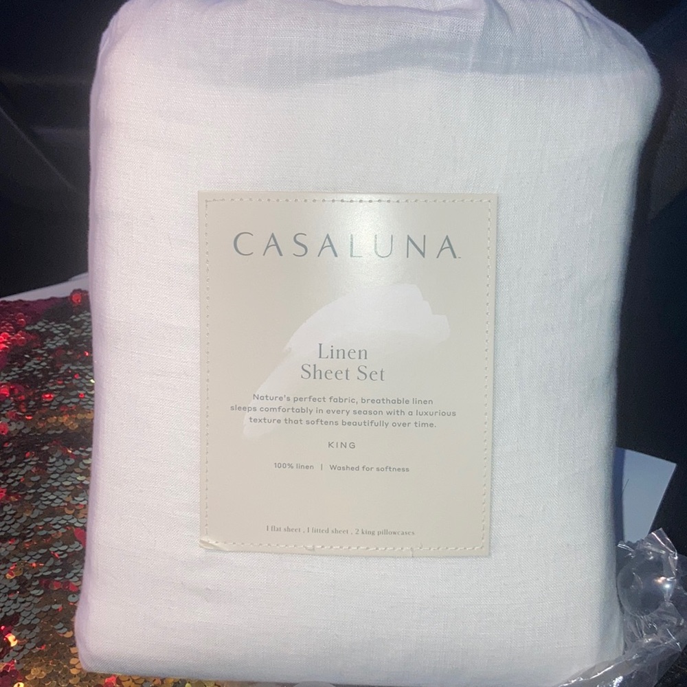 Casaluna king linen sheet set